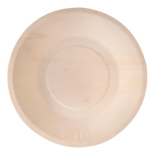 50 Piatti monouso in legno tondi D 21,5cm Signor Bio (Delist